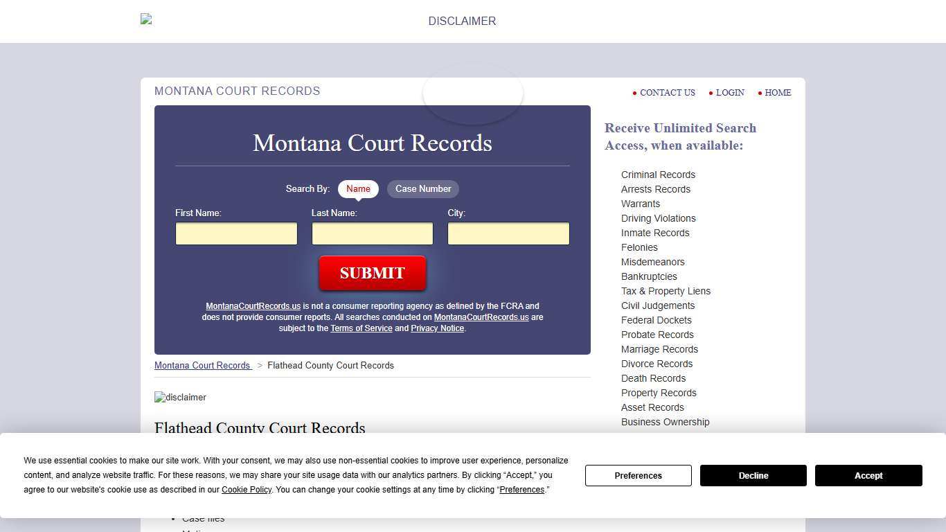 Flathead County Court Records | MontanaCourtRecords.us