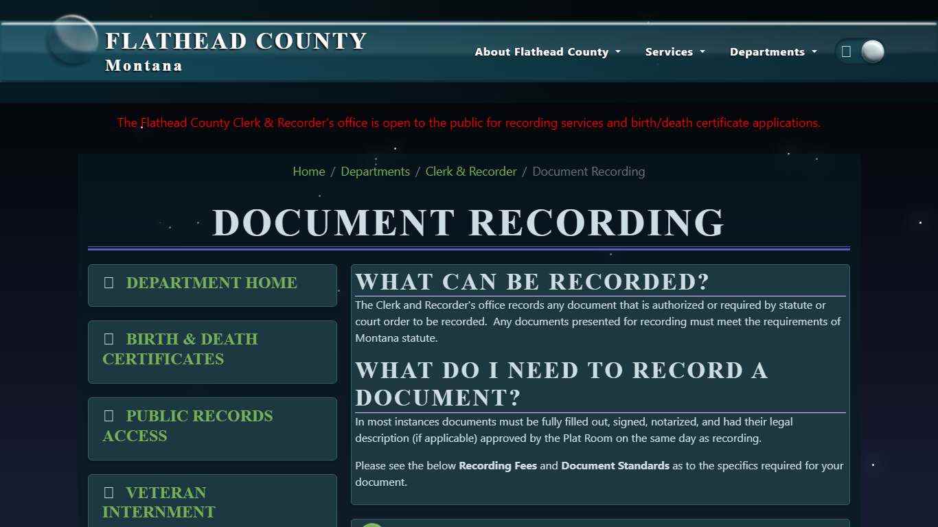 Document Recording | Flathead County, MT
