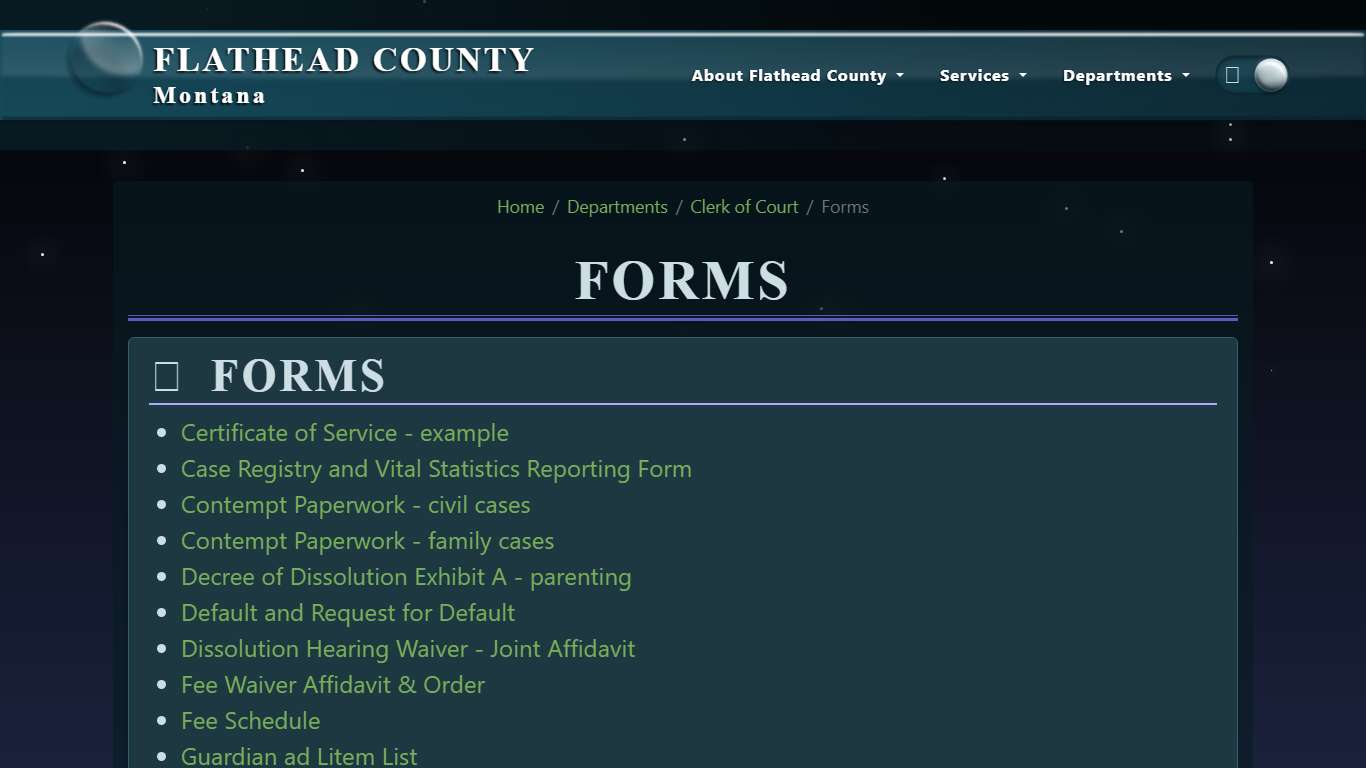 Clerk of Court Forms | Flathead County, MT