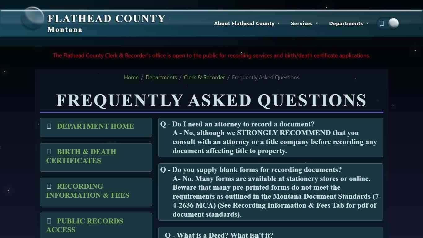 Frequently Asked Questions :: Flathead County