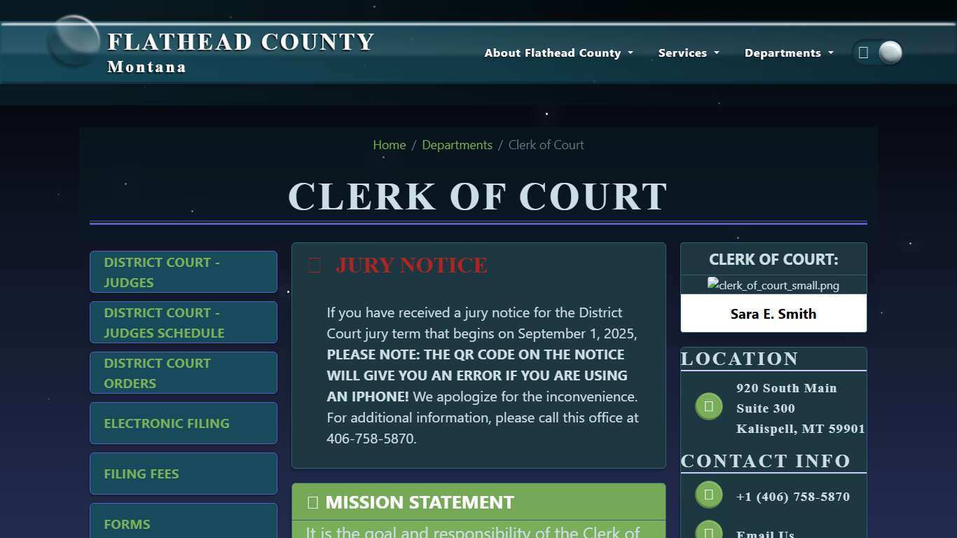 Clerk of Court Department | Flathead County, MT